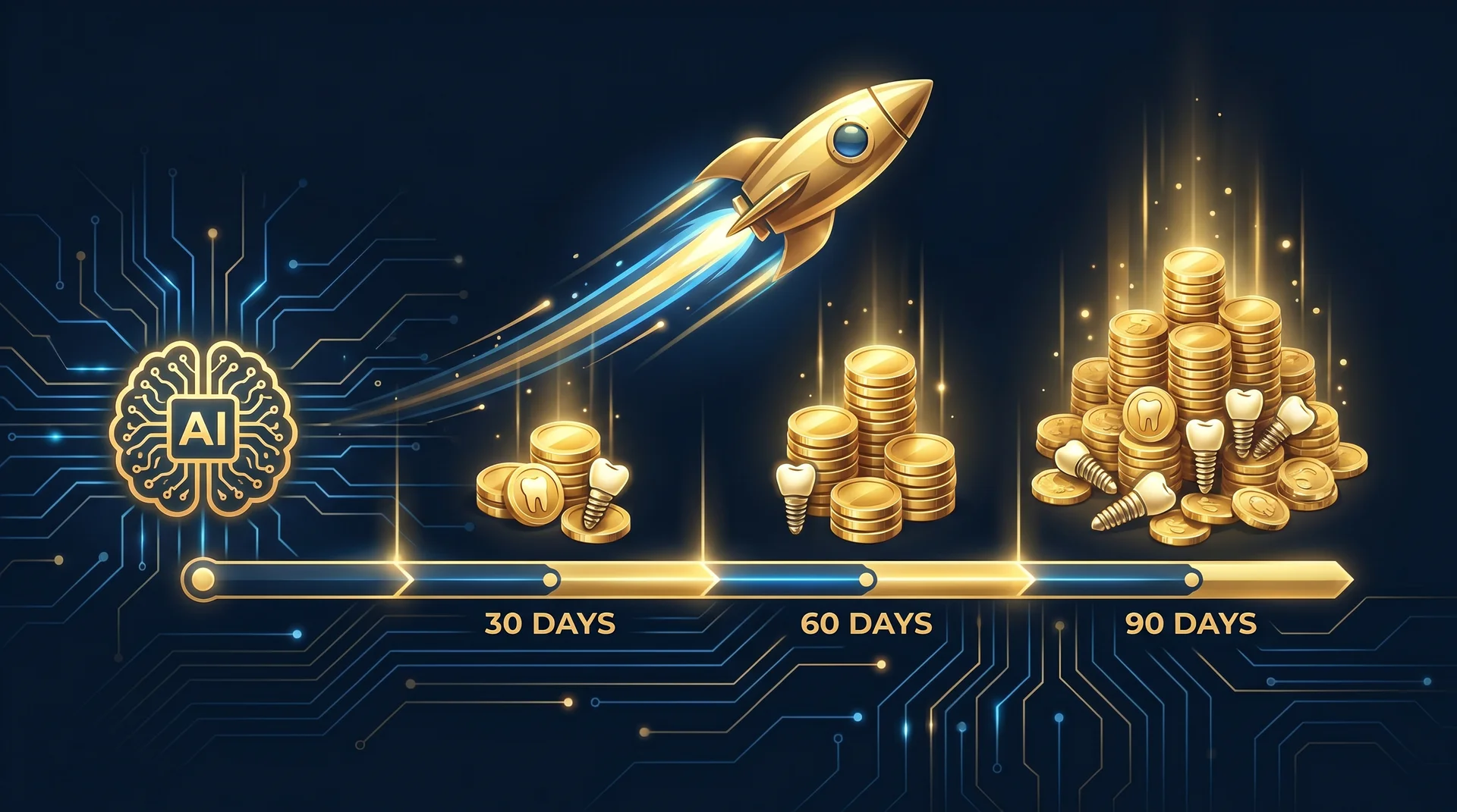 ROI de IA em Clínica de Implante: O Que Esperar nos Primeiros 90 Dias